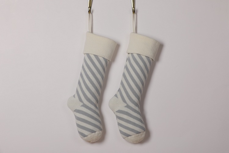 Striped Christmas Stockings Holiday Decorative Hanging Diagonal Stockings